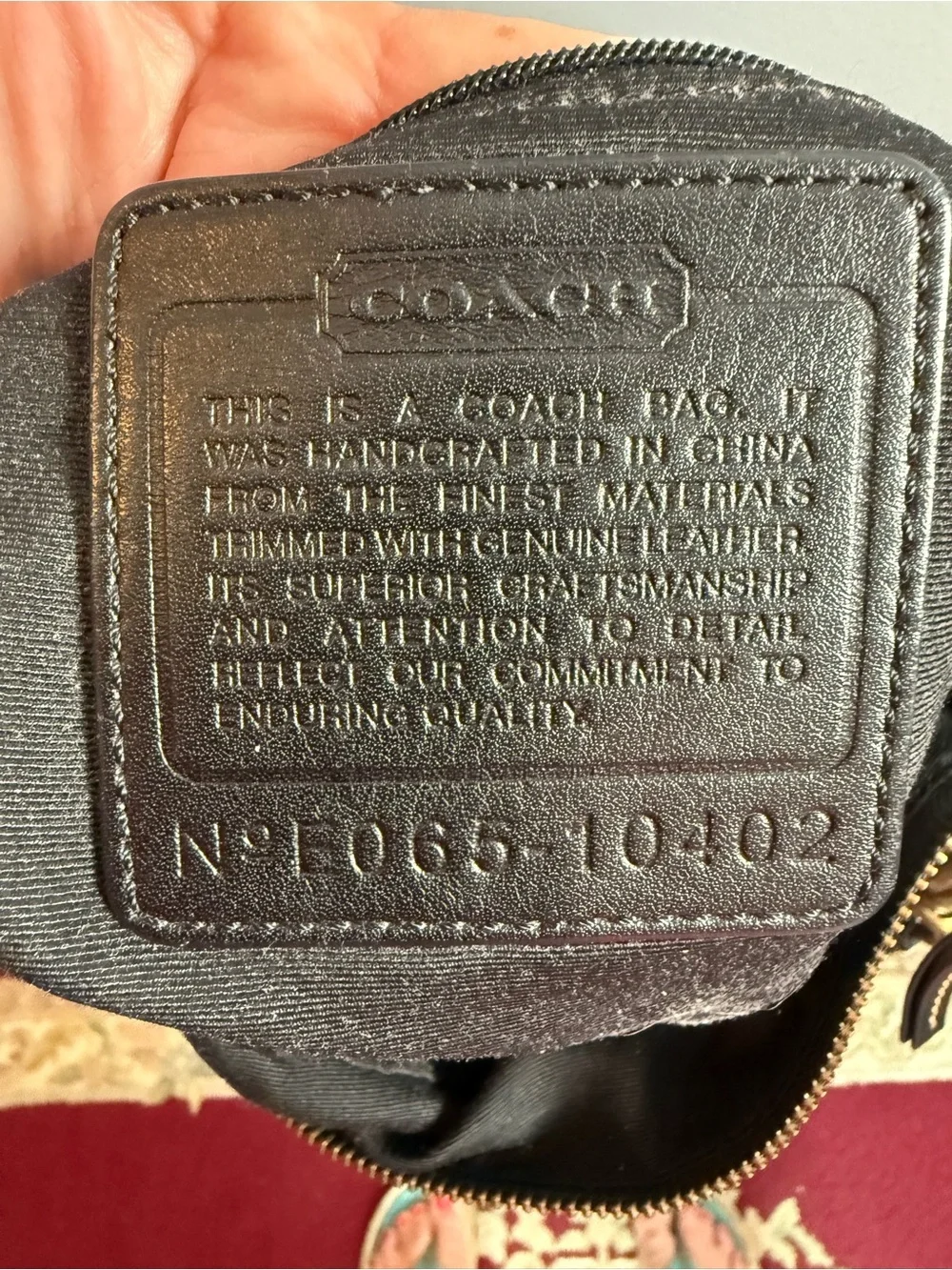 Coach 10402 Signature Jacquard Canvas Leather Black Crossbody Shoulder